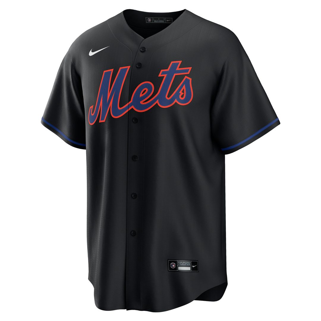 New York Mets Brandon Nimmo Nike Alternate Replica Jersey - Black MLB Team Jersey Baseball Fan Apparel