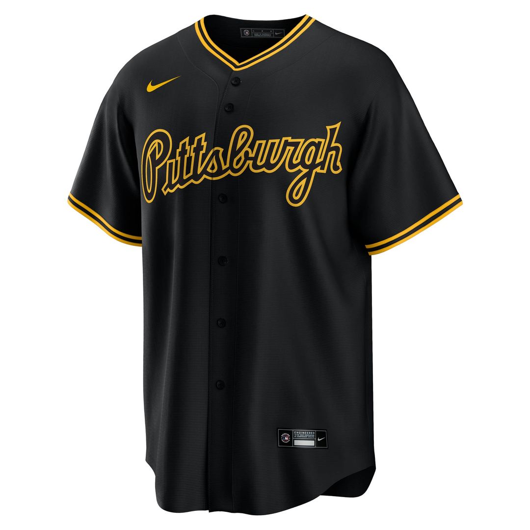 Pittsburgh Pirates Konnor Griffin Nike Alternate Replica Jersey - Black MLB Team Jersey Baseball Fan Apparel