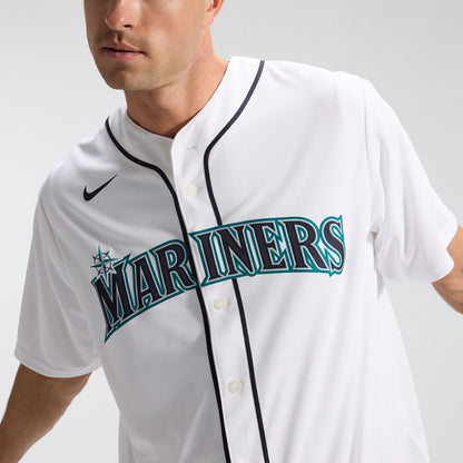 Seattle Mariners Luis Castillo Nike Home Replica Jersey - White MLB Team Jersey Baseball Fan Apparel