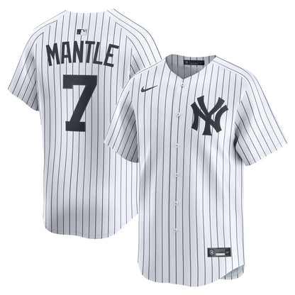 New York Yankees Mickey Mantle Nike Home Limited Player Jersey - White MLB Team Jersey Baseball Fan Apparel
