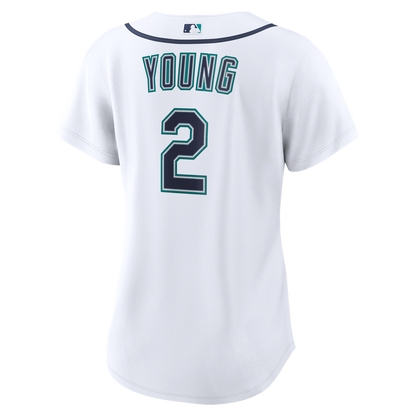 Seattle Mariners Cole Young Nike Women's Home Replica Jersey - White MLB Team Jersey Baseball Fan Apparel