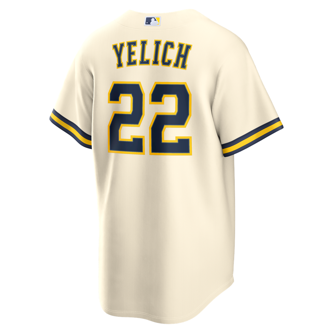 Milwaukee Brewers Christian Yelich Nike Home Replica Jersey - Cream MLB Team Jersey Baseball Fan Apparel