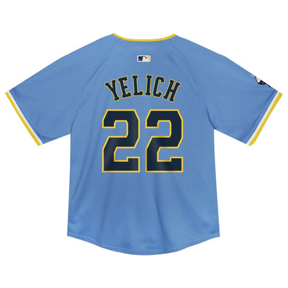 Milwaukee Brewers Christian Yelich Nike Toddler City Connect Limited Player Jersey - Powder Blue MLB Team Jersey Baseball Fan Apparel