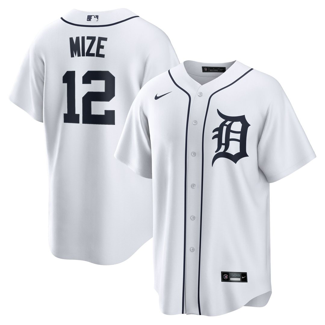 Detroit Tigers Casey Mize Nike Home Replica Jersey - White MLB Team Jersey Baseball Fan Apparel