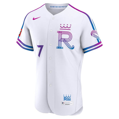 Kansas City Royals Bobby Witt Jr. Nike 2026 City Connect Authentic Sponsor Patch Jersey - White MLB Team Jersey Baseball Fan Apparel