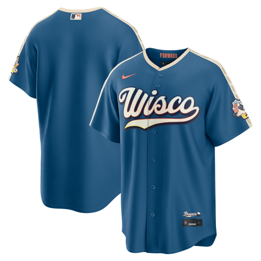Milwaukee Brewers Nike 2026 City Connect Stadium Jersey - Mineral Blue MLB Team Jersey Baseball Fan Apparel