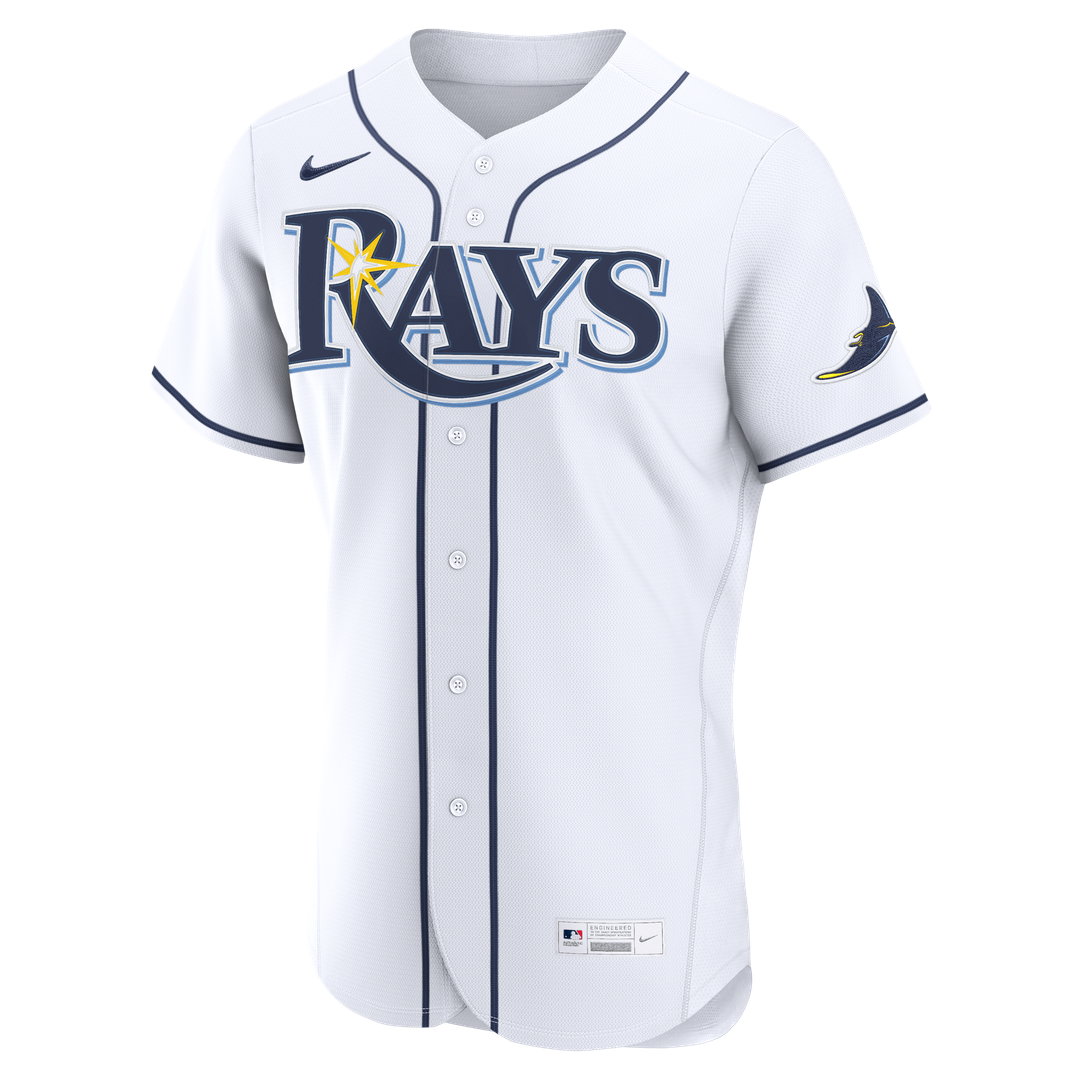 Tampa Bay Rays Nike Home Authentic Custom Jersey - White MLB Team Jersey Baseball Fan Apparel
