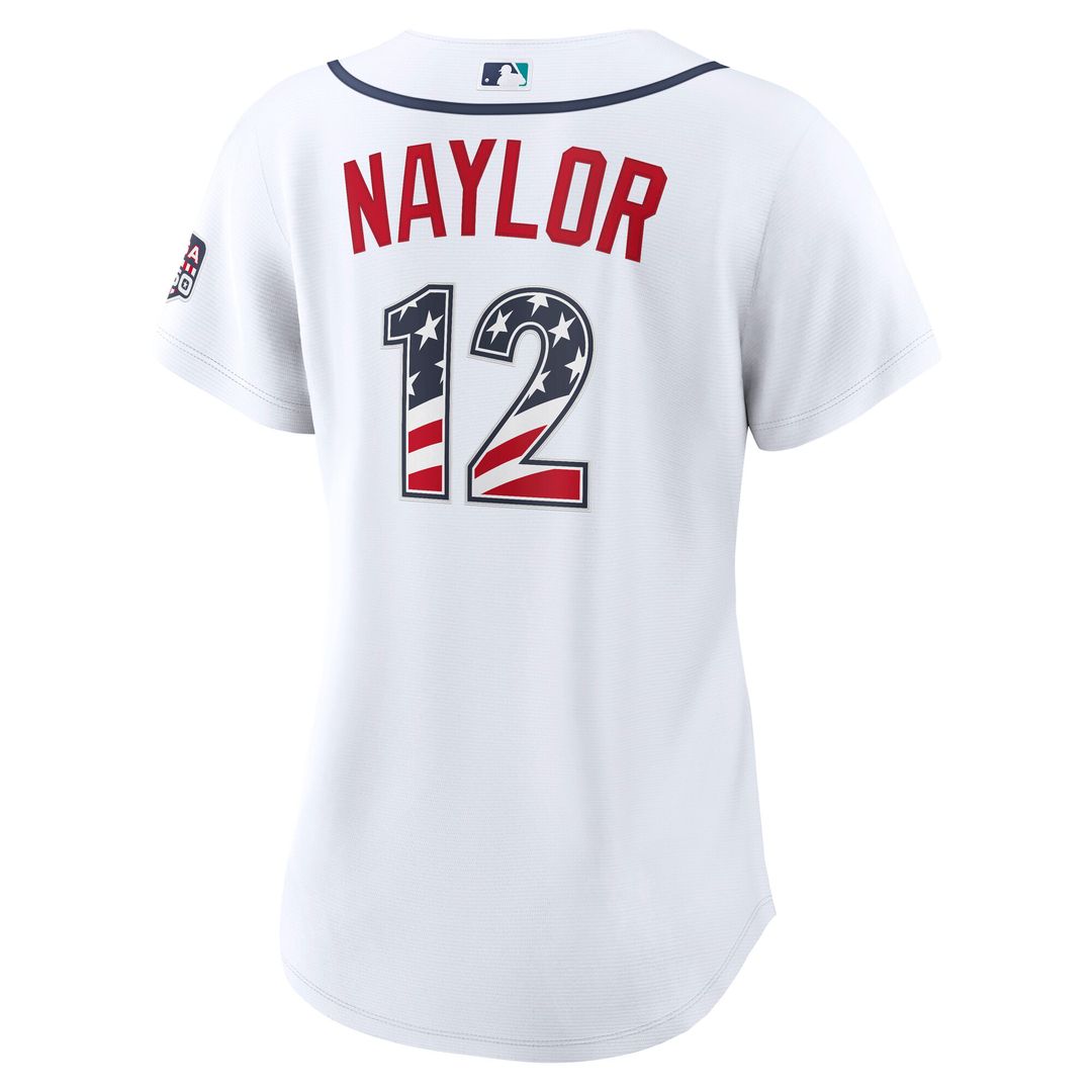 Seattle Mariners Josh Naylor Nike Women's USA 250 Fourth of July Home Stadium Jersey - White MLB Team Jersey Baseball Fan Apparel