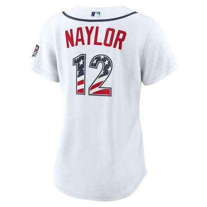 Seattle Mariners Josh Naylor Nike Women's USA 250 Fourth of July Home Stadium Jersey - White MLB Team Jersey Baseball Fan Apparel