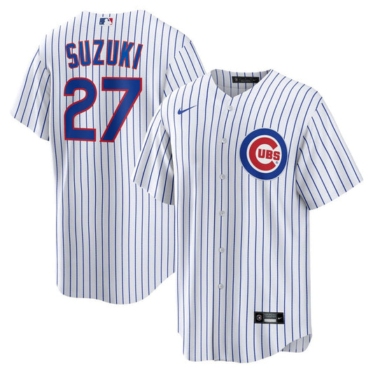Chicago Cubs Seiya Suzuki Nike Home Replica Jersey - White MLB Team Jersey Baseball Fan Apparel