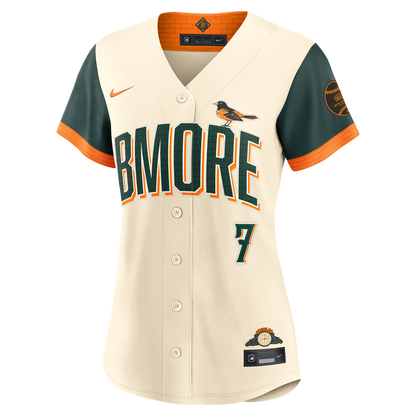 Baltimore Orioles Jackson Holliday Nike Women's 2026 City Connect Stadium Jersey - Cream MLB Team Jersey Baseball Fan Apparel