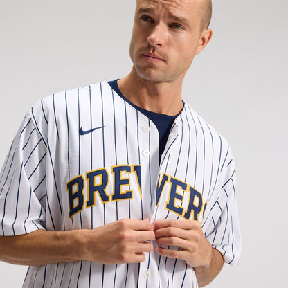 Milwaukee Brewers Christian Yelich Nike Alternate Replica Player Jersey - White MLB Team Jersey Baseball Fan Apparel