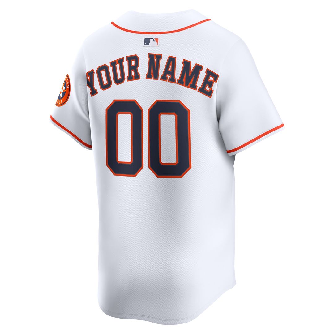 Houston Astros Nike Home Limited Custom Jersey - White MLB Team Jersey Baseball Fan Apparel
