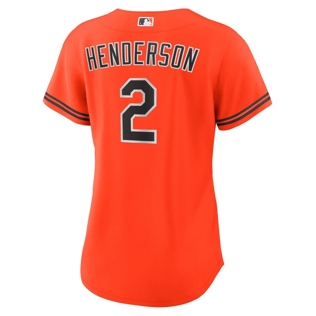 Baltimore Orioles Gunnar Henderson Nike Women's Alternate 2 Replica Jersey - Orange MLB Team Jersey Baseball Fan Apparel