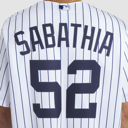 New York Yankees CC Sabathia Nike 2025 Baseball Hall of Fame Name & Number Retired Replica Jersey - White MLB Team Jersey Baseball Fan Apparel