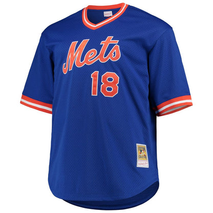 New York Mets Darryl Strawberry Mitchell & Ness Big & Tall Cooperstown Mesh Batting Practice Jersey - Royal MLB Team Jersey Baseball Fan Apparel