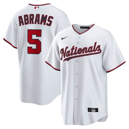 Washington Nationals CJ Abrams Nike Home Replica Jersey - White MLB Team Jersey Baseball Fan Apparel