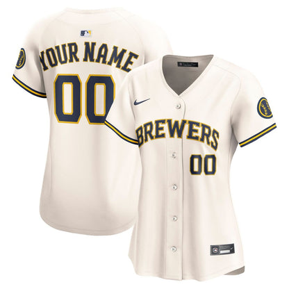 Milwaukee Brewers Nike Women's Home Limited Custom Jersey - Cream MLB Team Jersey Baseball Fan Apparel