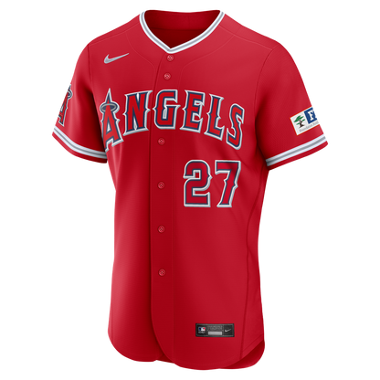 Los Angeles Angels Mike Trout Nike Alternate Authentic Sponsor Patch Jersey - Red MLB Team Jersey Baseball Fan Apparel