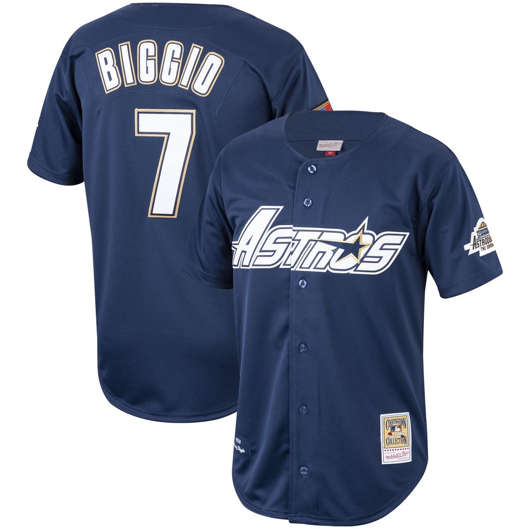 Houston Astros Craig Biggio Mitchell & Ness Cooperstown 1994 Authentic Jersey - Navy MLB Team Jersey Baseball Fan Apparel