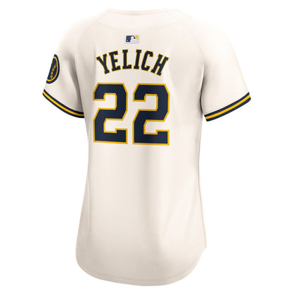 Milwaukee Brewers Christian Yelich Nike Women's Home Limited Player Jersey - Cream MLB Team Jersey Baseball Fan Apparel