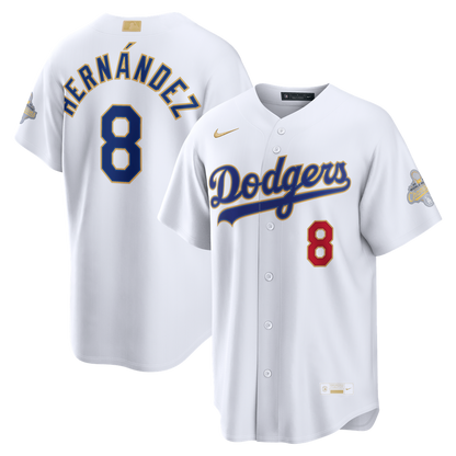 Los Angeles Dodgers Enrique Hernández Nike 2026 Gold Collection Stadium Jersey - White MLB Team Jersey Baseball Fan Apparel