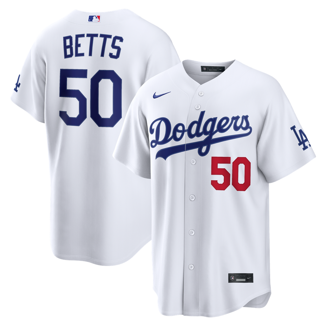 Los Angeles Dodgers Mookie Betts Nike Home Stadium Jersey - White MLB Team Jersey Baseball Fan Apparel