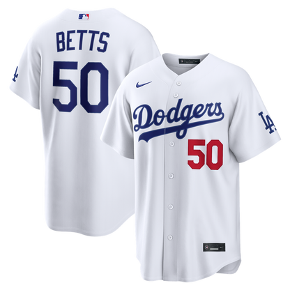 Los Angeles Dodgers Mookie Betts Nike Home Stadium Jersey - White MLB Team Jersey Baseball Fan Apparel