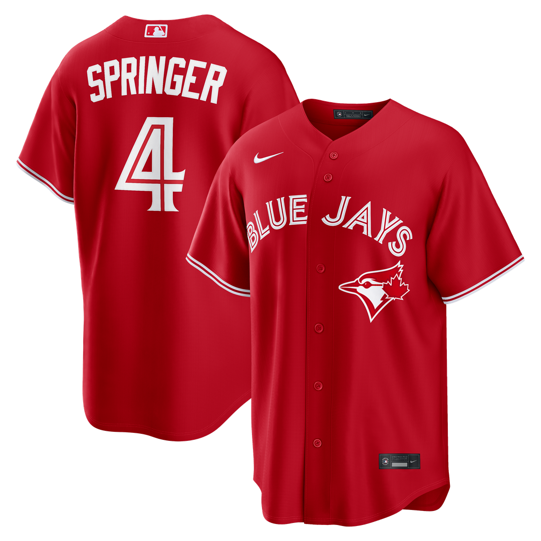 Toronto Blue Jays George Springer Nike Canada Day Replica Jersey - Red MLB Team Jersey Baseball Fan Apparel