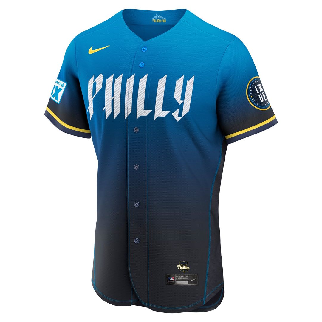 Philadelphia Phillies Nike City Connect Authentic Sponsor Patch Jersey - Navy MLB Team Jersey Baseball Fan Apparel