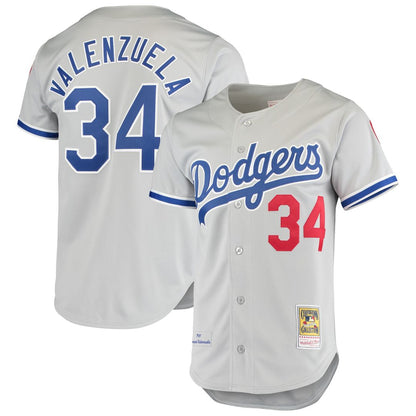 Los Angeles Dodgers Fernando Valenzuela Mitchell & Ness Road 1981 Cooperstown Authentic Jersey - Gray MLB Team Jersey Baseball Fan Apparel