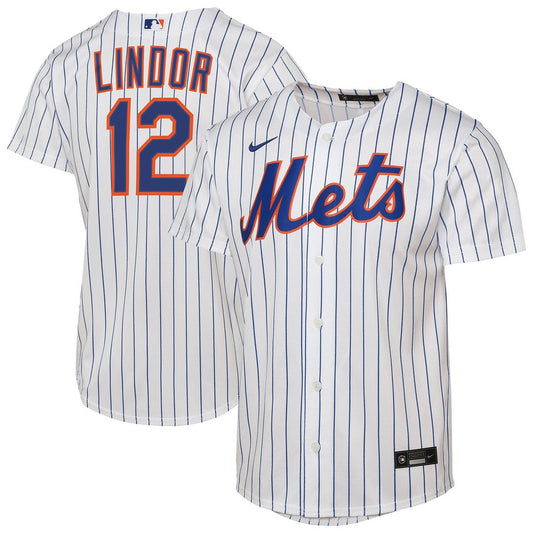 New York Mets Francisco Lindor Nike Youth Home Replica Player Jersey - White MLB Team Jersey Baseball Fan Apparel