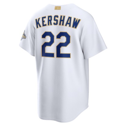 Los Angeles Dodgers Clayton Kershaw Nike 2026 Gold Collection Stadium Jersey - White MLB Team Jersey Baseball Fan Apparel