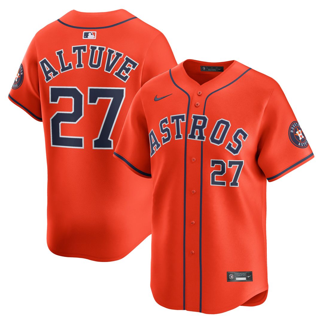 Houston Astros Jose Altuve Nike Home Limited Player Jersey - White MLB Team Jersey Baseball Fan Apparel