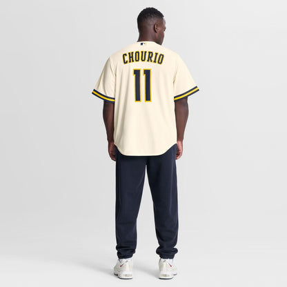 Milwaukee Brewers Jackson Chourio Nike Home Replica Jersey - Cream MLB Team Jersey Baseball Fan Apparel