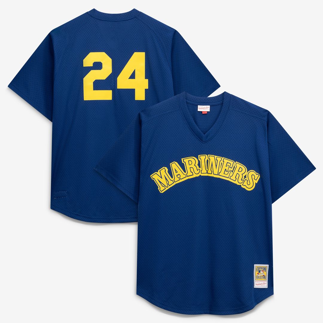 Seattle Mariners Mitchell & Ness Big & Tall Cooperstown Mesh Batting Practice Jersey - Navy MLB Team Jersey Baseball Fan Apparel