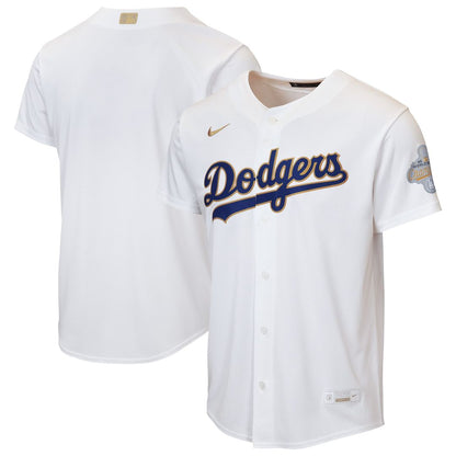Los Angeles Dodgers Nike Youth 2026 Gold Collection Home Replica Jersey - White MLB Team Jersey Baseball Fan Apparel