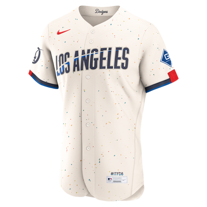 Los Angeles Dodgers Nike City Connect Authentic Sponsor Patch Jersey - Cream MLB Team Jersey Baseball Fan Apparel