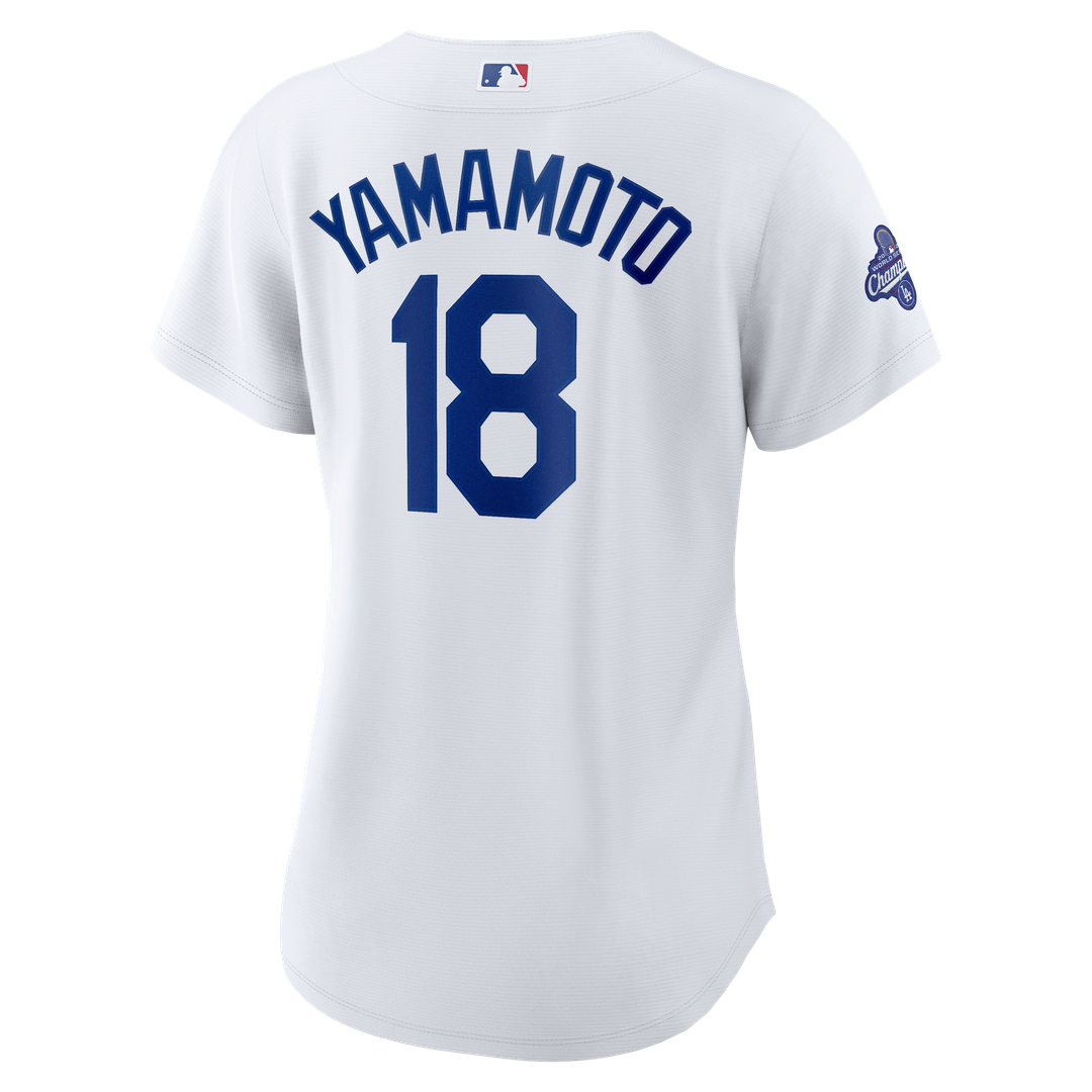 Los Angeles Dodgers Yoshinobu Yamamoto Nike Women's 2025 World Series Champions Home Replica Jersey - White MLB Team Jersey Baseball Fan Apparel