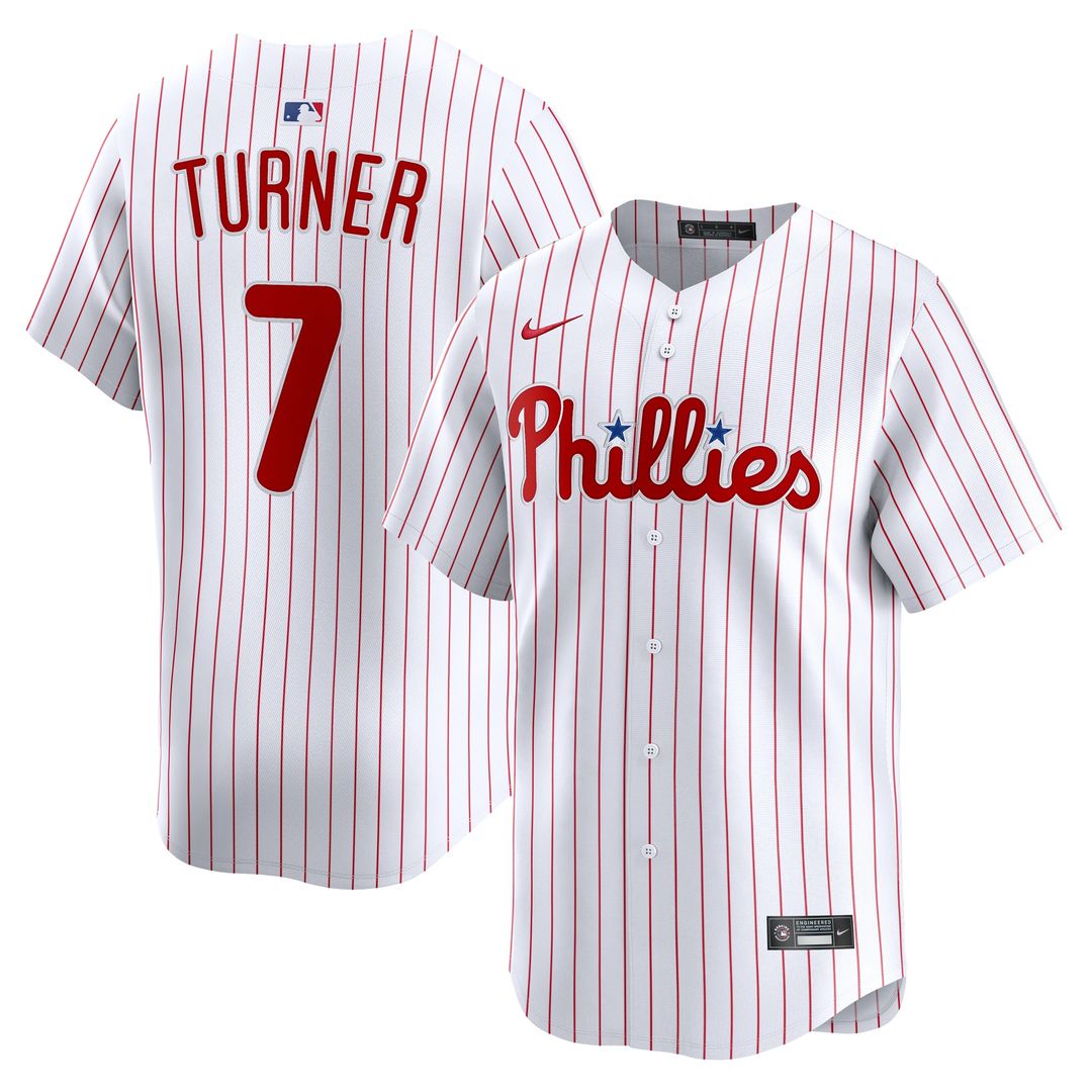 Philadelphia Phillies Trea Turner Nike Home Limited Player Jersey - White MLB Team Jersey Baseball Fan Apparel