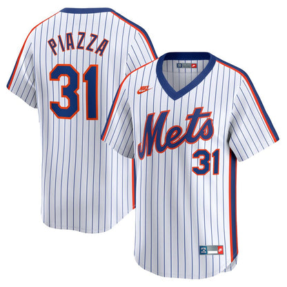New York Mets Mike Piazza Nike Throwback Cooperstown Limited Jersey - White MLB Team Jersey Baseball Fan Apparel