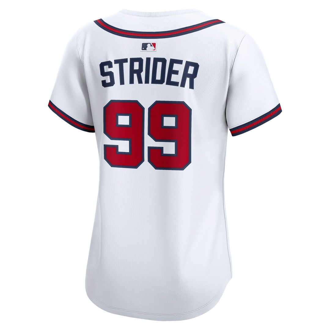 Atlanta Braves Spencer Strider Nike Women's Home Limited Player Jersey - White MLB Team Jersey Baseball Fan Apparel