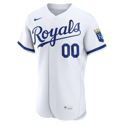 Kansas City Royals Nike Home Authentic Custom Jersey - White MLB Team Jersey Baseball Fan Apparel