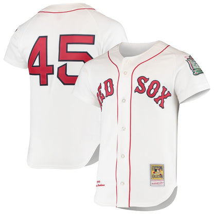 Boston Red Sox Pedro Martinez Mitchell & Ness 1999 Cooperstown Home Authentic Jersey - White MLB Team Jersey Baseball Fan Apparel