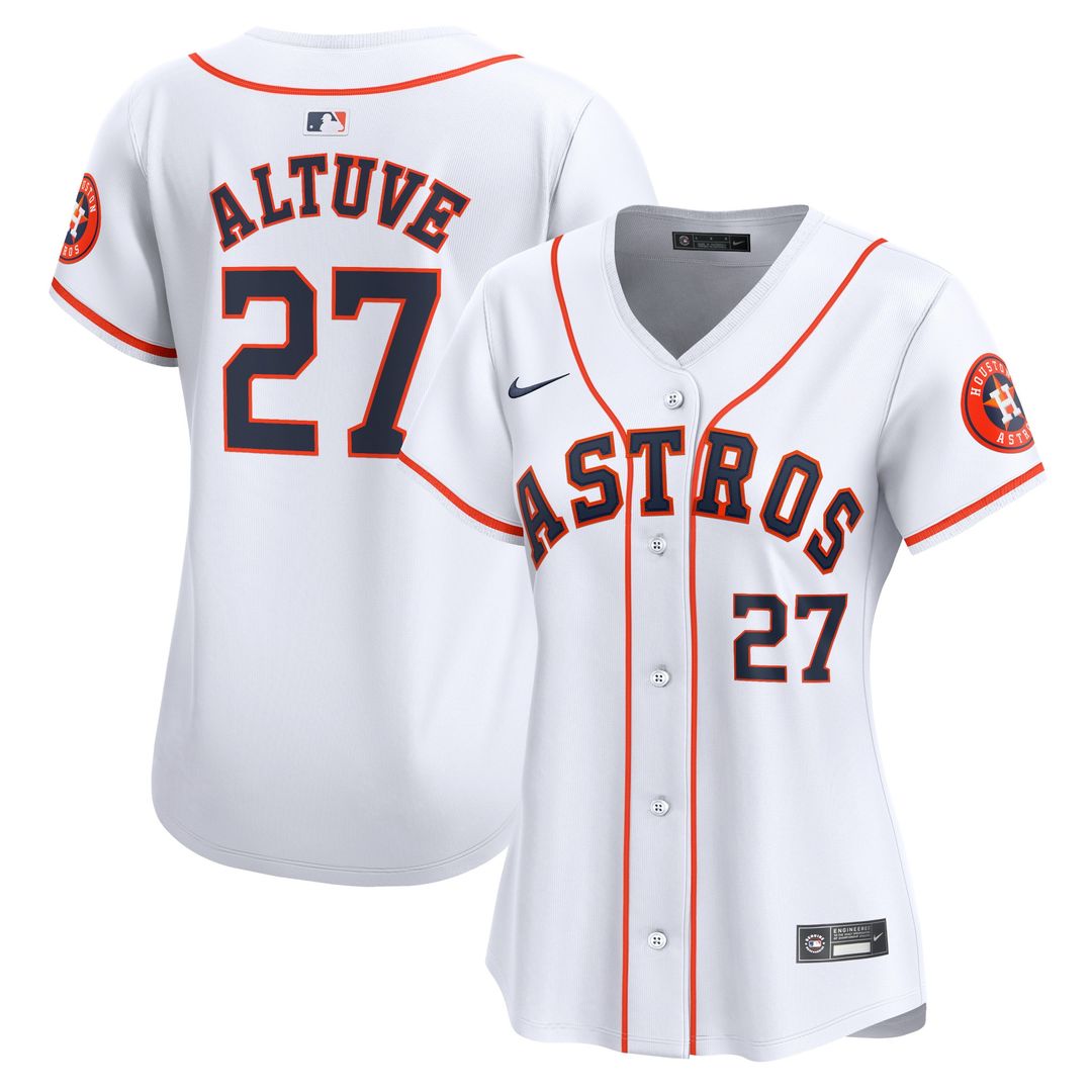 Houston Astros Jose Altuve Nike Women's Home Limited Player Jersey - White MLB Team Jersey Baseball Fan Apparel