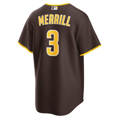 San Diego Padres Jackson Merrill Nike Road Replica Jersey - Brown MLB Team Jersey Baseball Fan Apparel