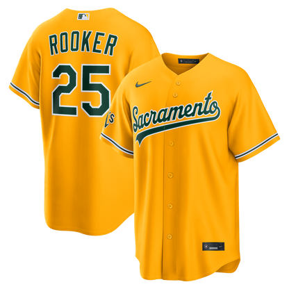 Athletics Brent Rooker Nike Alternate Stadium Jersey - Gold MLB Team Jersey Baseball Fan Apparel