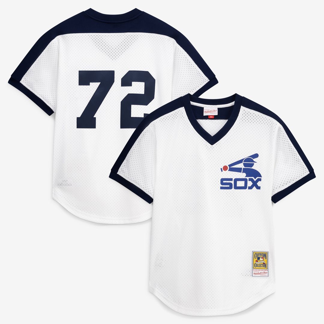 Chicago White Sox Carlton Fisk Mitchell & Ness Authentic Batting Practice Jersey - Navy MLB Team Jersey Baseball Fan Apparel