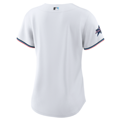 Miami Marlins Nike Women's Replica Team Jersey - White MLB Team Jersey Baseball Fan Apparel
