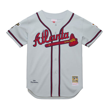 Atlanta Braves Greg Maddux Mitchell & Ness 1995 Throwback Authentic Jersey - Gray MLB Team Jersey Baseball Fan Apparel